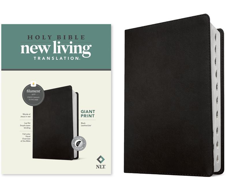NLT Giant Print Bible Filament-Enabled Edition (Leatherlike Black Indexed Red Letter)