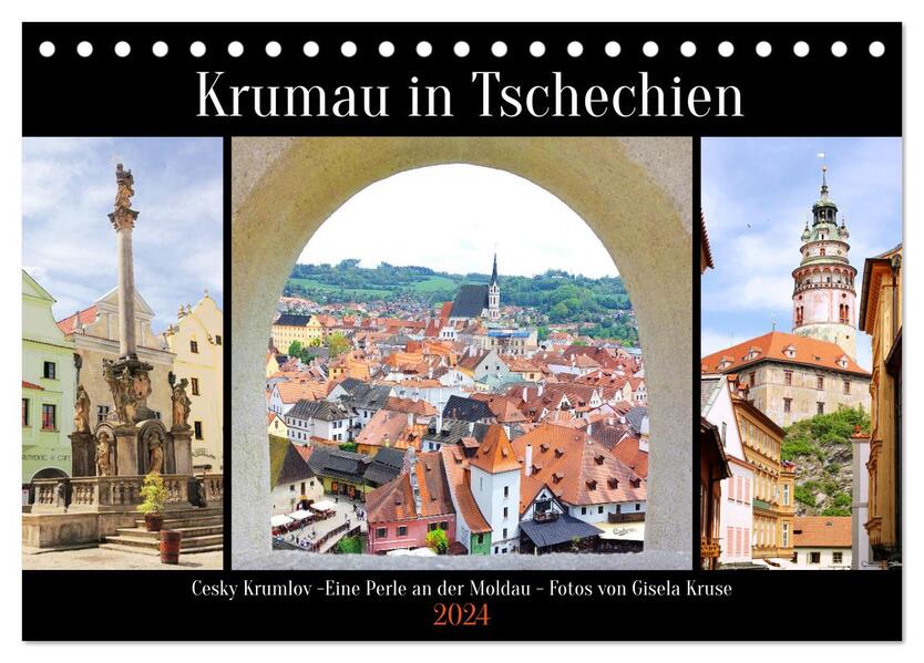 Krumau in Tschechien (Tischkalender 2024 DIN A5 quer) CALVENDO Monatskalender