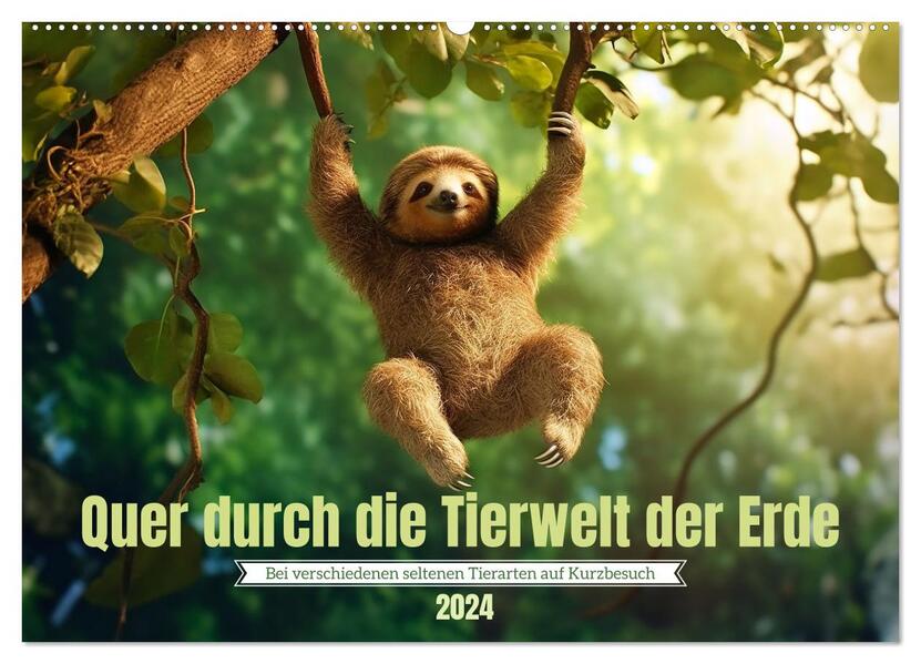 Quer durch die Tierwelt der Erde (Wandkalender 2024 DIN A2 quer) CALVENDO Monatskalender
