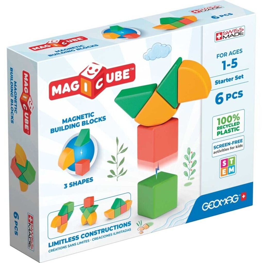 Invento 507005 - Geomag Magicube Shapes Starter Set 6 Magnetischer Baukasten Magnetspielzeuge