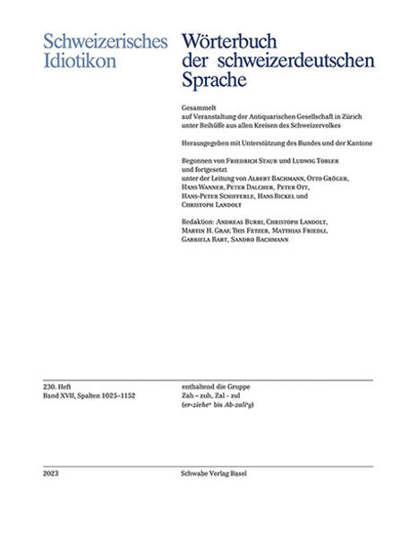 Schweizerisches Idiotikon Band XVII Heft 230