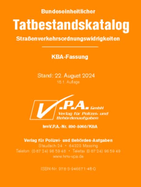 Bundeseinheitlicher Tatbestandskatalog KBA-Langfassung gebunden