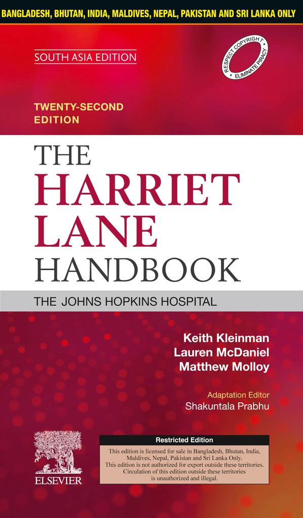 The Harriet Lane Handbook 22 Edition: South Asia Edition - E-Book