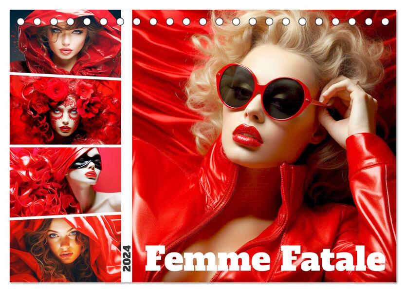 Femme Fatale. Portraits. Starke und schöne Frauen (Tischkalender 2024 DIN A5 quer) CALVENDO Monatskalender
