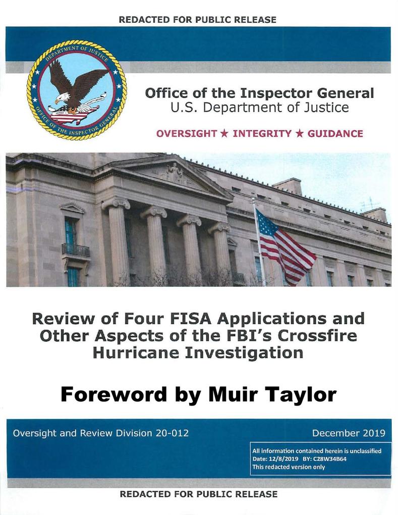 Inspector General Horowitz‘s Report on the Review of FISA Applications