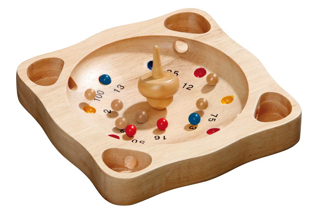 Philos 3185 - Tiroler Roulette klein Holz Reisespiel Geschicklichkeitsspiel