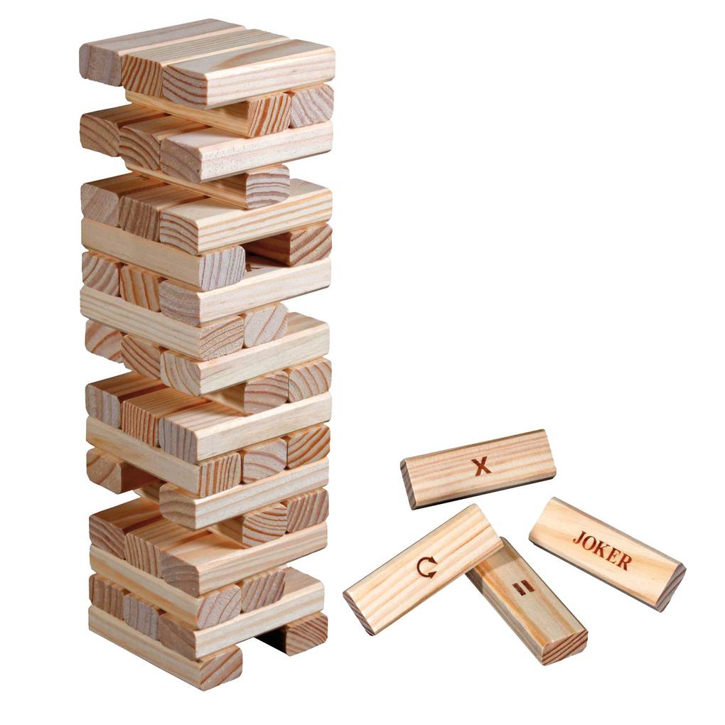 Philos 3278 - Action Tower Holz Wackelturm Stapelspiel
