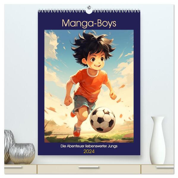 Manga-Boys. Die Abenteuer liebenswerter Jungs (hochwertiger Premium Wandkalender 2024 DIN A2 hoch) Kunstdruck in Hochglanz