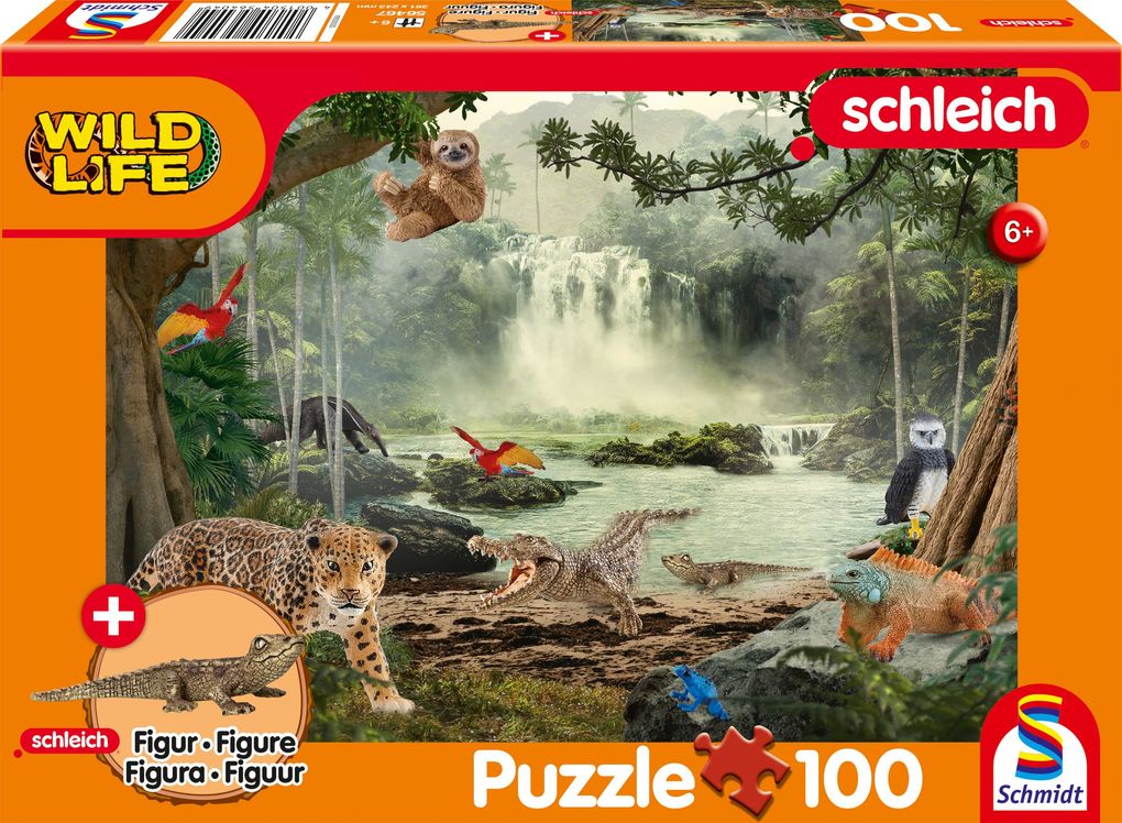 Wild Life Im Regenwald 100 Teile mit Add-on (eine Original Figur Krokodiljunges)