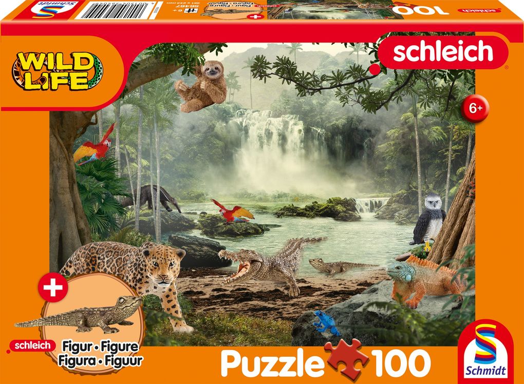 Schmidt Spiele - Schleich : Wild Life - Im Regenwald 100 Teile plus Figur