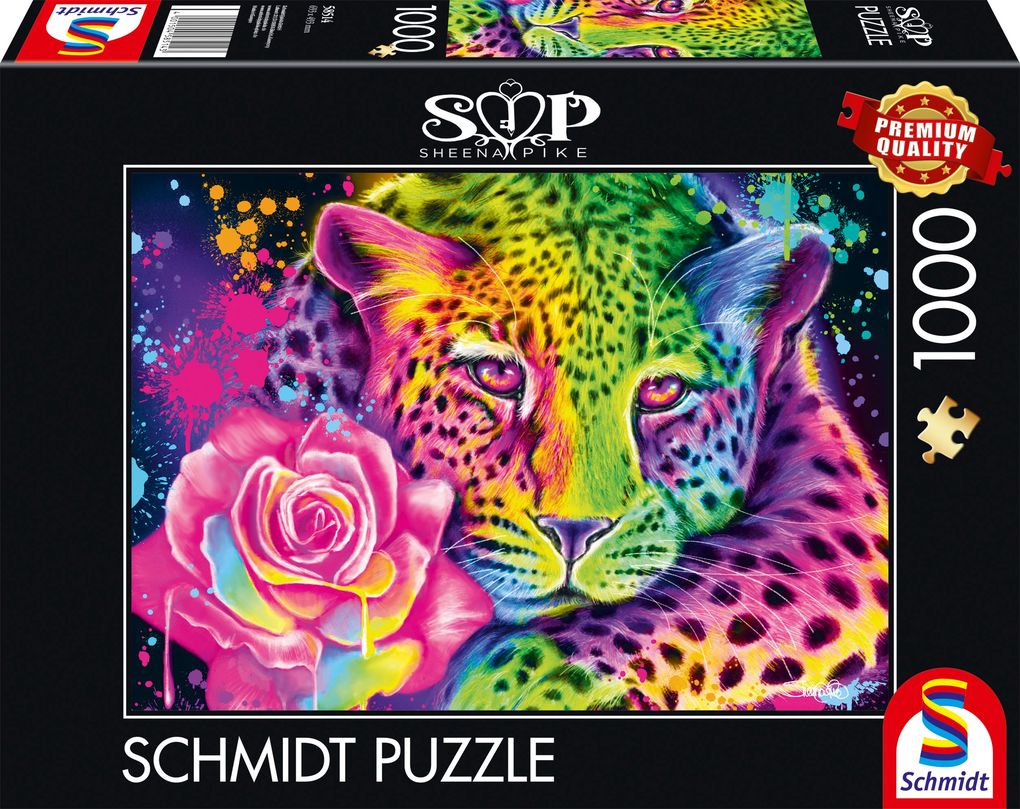 Schmidt Spiele - Sheena Pike: Neon Regenbogen-Leopard 1.000 Teile