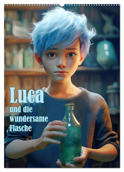 Luca und die wundersame Flasche (Wandkalender 2024 DIN A2 hoch) CALVENDO Monatskalender