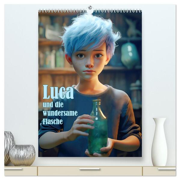 Luca und die wundersame Flasche (hochwertiger Premium Wandkalender 2024 DIN A2 hoch) Kunstdruck in Hochglanz