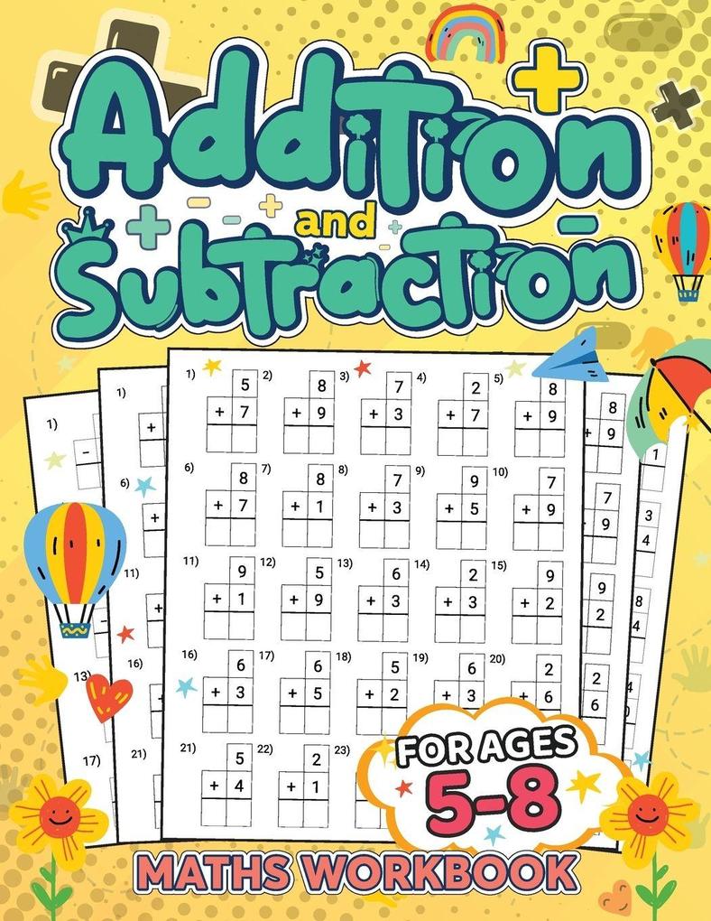 Addition and Subtraction Workbook for Kids Ages 5-8