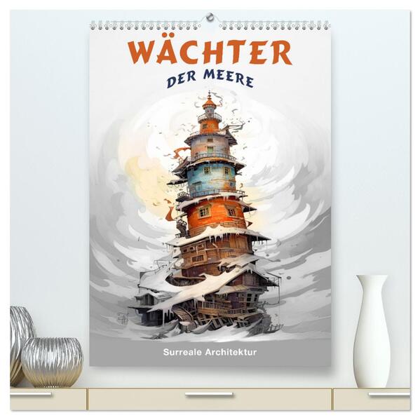 Wächter der Meere - Surreale Architektur (hochwertiger Premium Wandkalender 2024 DIN A2 hoch) Kunstdruck in Hochglanz