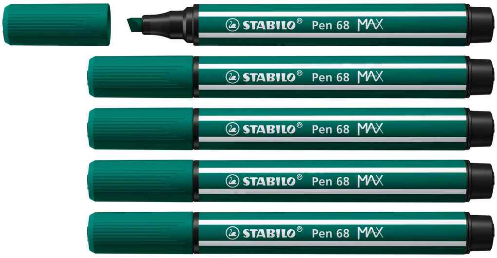 STABILO Filzstifte Pen 68 MAX 5er Set blaugrün