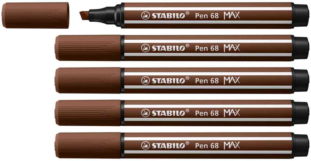 STABILO Filzstifte Pen 68 MAX 5er Set braun