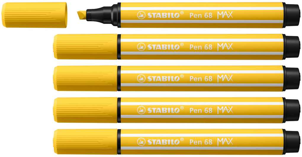 STABILO Filzstifte Pen 68 MAX 5er Set gelb