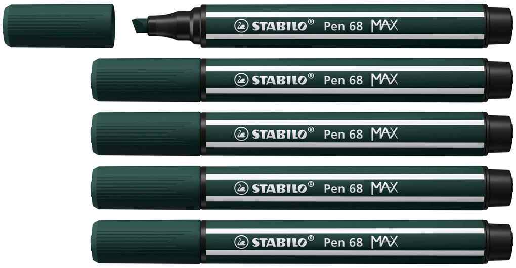 STABILO Filzstifte Pen 68 MAX 5er Set grünerde