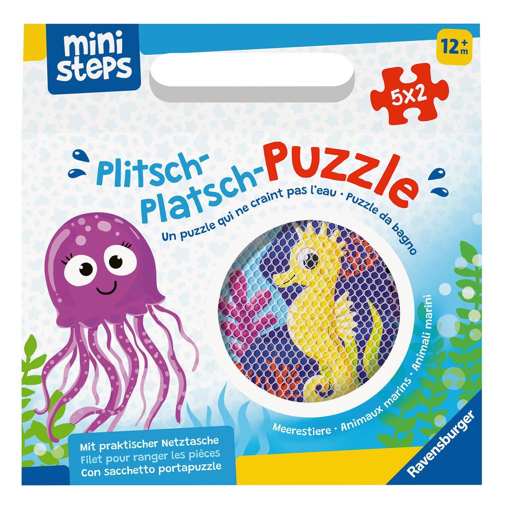 Ravensburger ministeps 4588 Plitsch-Platsch-Puzzle Meerestiere - Outdoor- & Badespielzeug Spielzeug ab 1 Jahre inklusive praktischer Netztasche