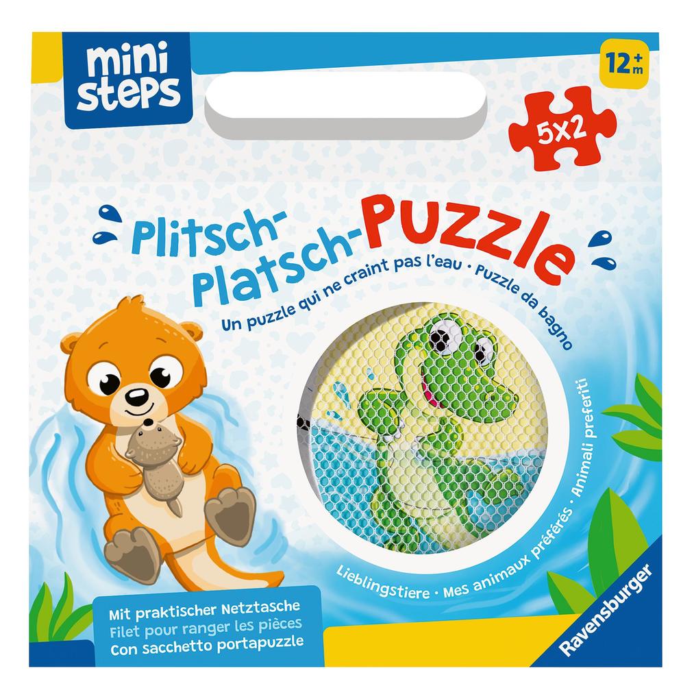 Ravensburger ministeps 4589 Plitsch-Platsch-Puzzle Lieblingstiere - Outdoor- & Badespielzeug Spielzeug ab 1 Jahre inklusive praktischer Netztasche