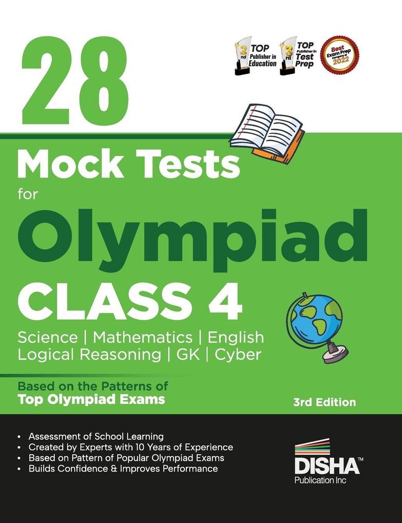 28 Mock Test Series for Olympiads Class 4 Science Mathematics English Logical Reasoning GK & Cyber 2nd Edition