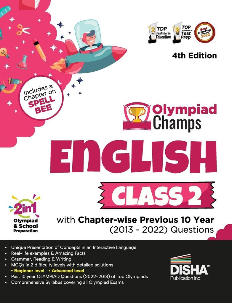Olympiad Champs English Class 2 with Chapter-wise Previous 10 Year (2013 - 2022) Questions 4th Edition | Complete Prep Guide with Theory PYQs Past & Practice Exercise |