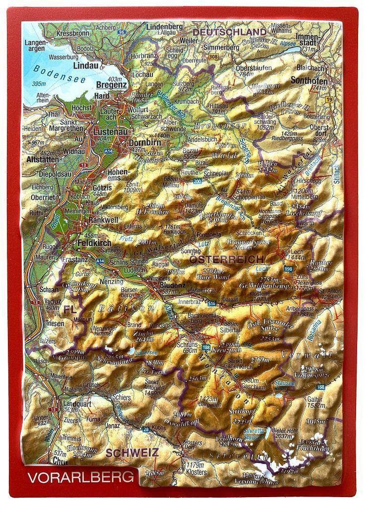 Reliefpostkarte Vorarlberg