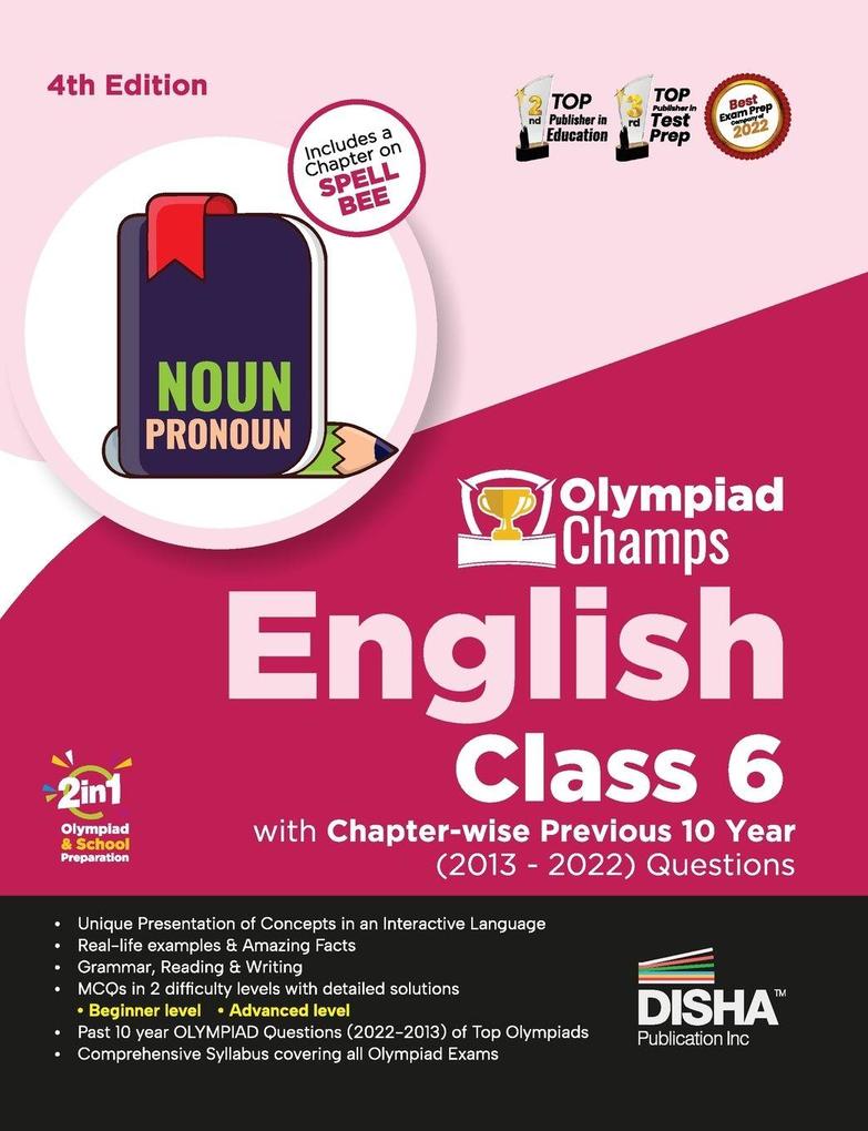 Olympiad Champs English Class 6 with Chapter-wise Previous 10 Year (2013 - 2022) Questions 4th Edition | Complete Prep Guide with Theory PYQs Past & Practice Exercise |