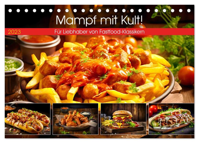 Mampf mit Kult! - Für Liebhaber von Fastfood-Klassikern (Tischkalender 2024 DIN A5 quer) CALVENDO Monatskalender