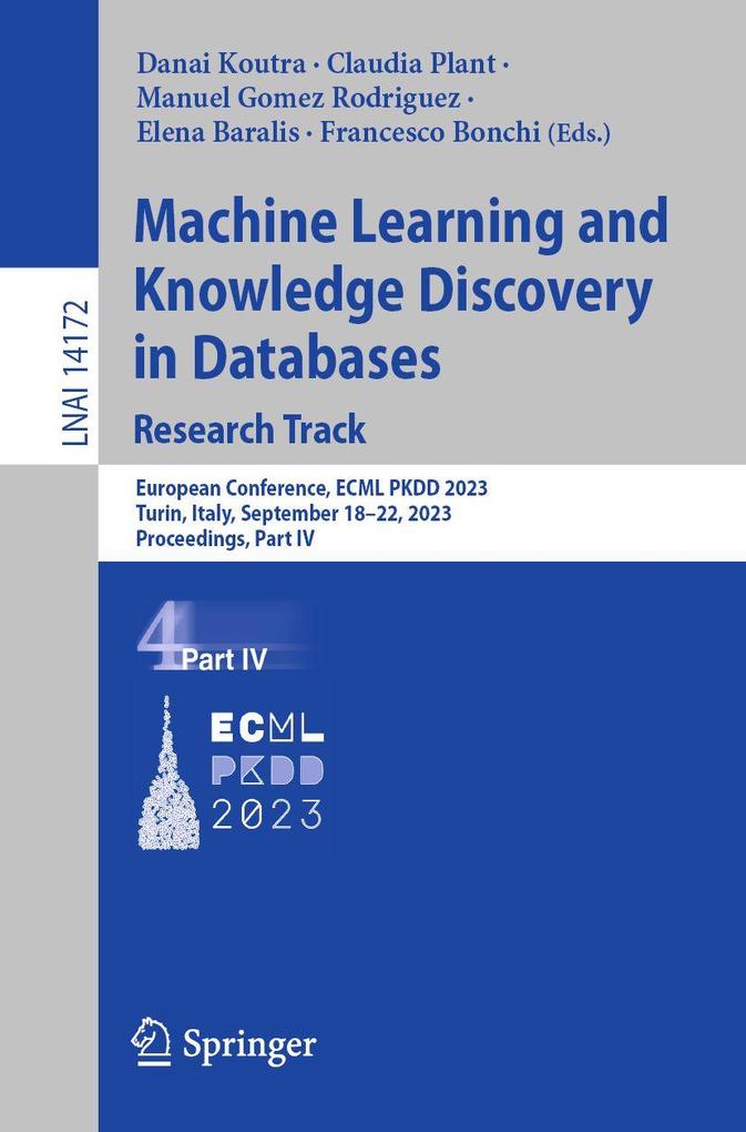 Machine Learning and Knowledge Discovery in Databases: Research Track
