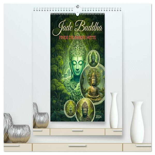 Jade Buddha - Finde die innere Mitte (hochwertiger Premium Wandkalender 2024 DIN A2 hoch) Kunstdruck in Hochglanz