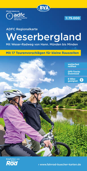 ADFC-Regionalkarte Weserbergland 1:75.000 mit Tagestourenvorschlägen reiß- und wetterfest E-Bike-geeignet GPS-Tracks Download