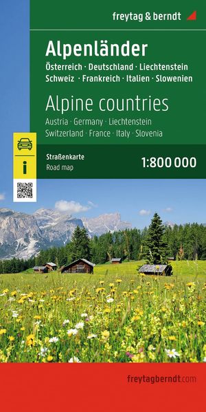 freytag & berndt Straßenkarte Alpenländer Österreich - Deutschland - Schweiz - Frankreich - Italien - Slowenien 1:800.000