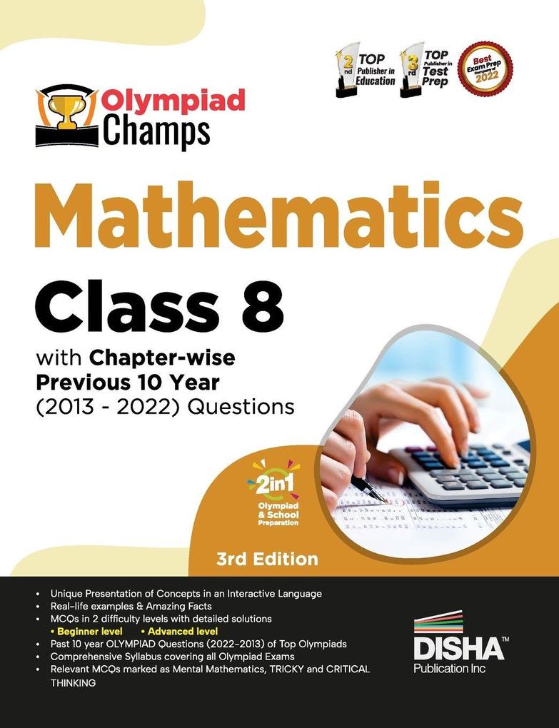 Olympiad Champs Mathematics Class 8 with Chapter-wise Previous 10 Year (2013 - 2022) Questions 5th Edition | Complete Prep Guide with Theory PYQs Past & Practice Exercise |
