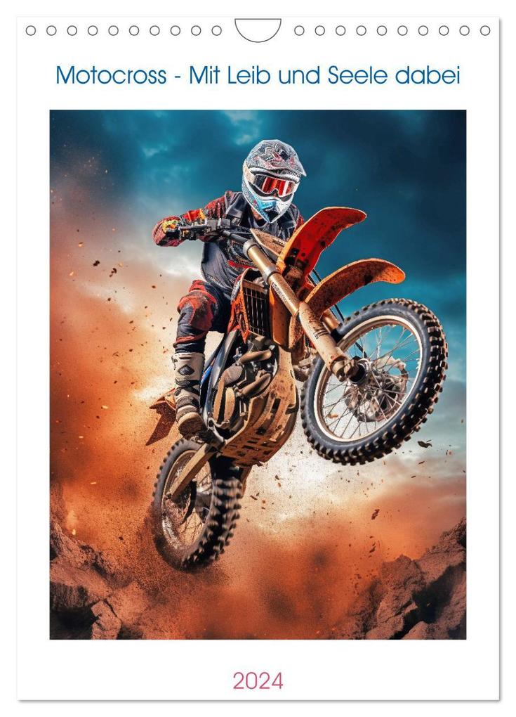 Motocross - Mit Leib und Seele dabei (Wandkalender 2024 DIN A4 hoch) CALVENDO Monatskalender