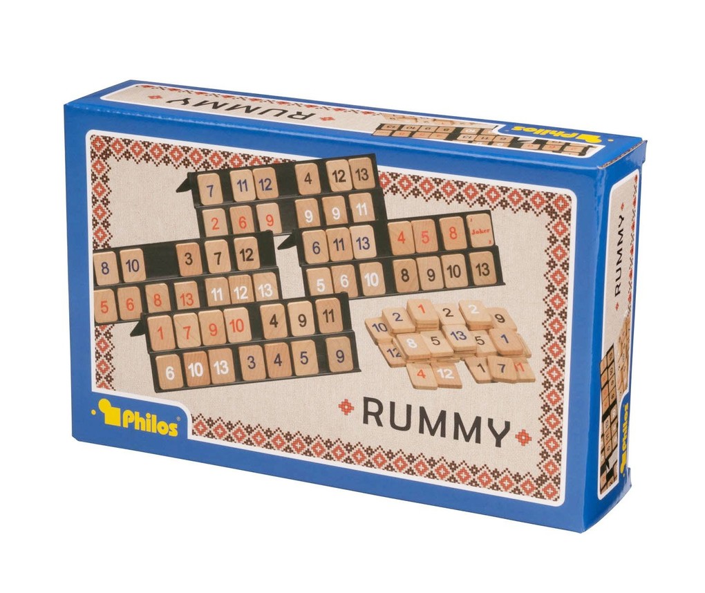 Philos 3613 - Rummy Reisespiel Holz/Kunststoff ca. 20x13x5cm
