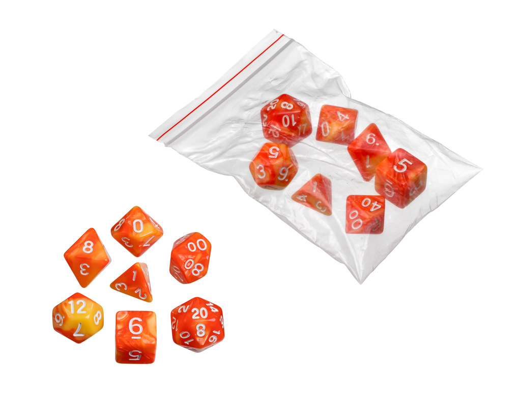 Philos 7795 - Würfel oblivion orange 7er Beutel