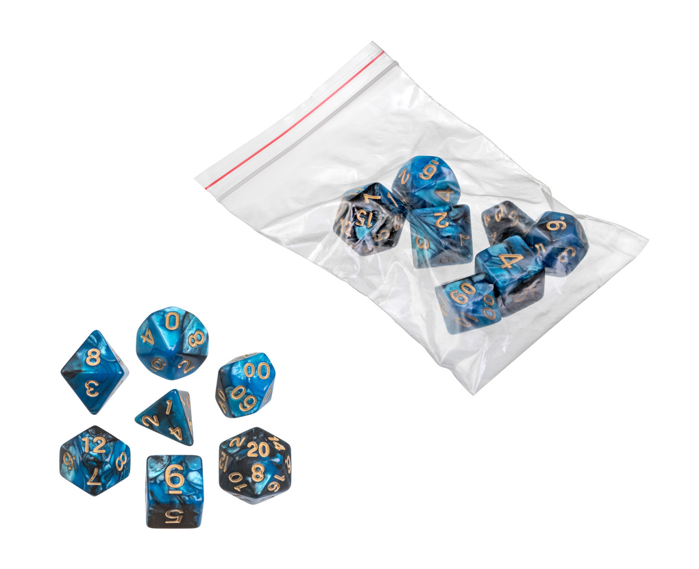 Philos 7792 - Würfel oblivion blau 7er Beutel