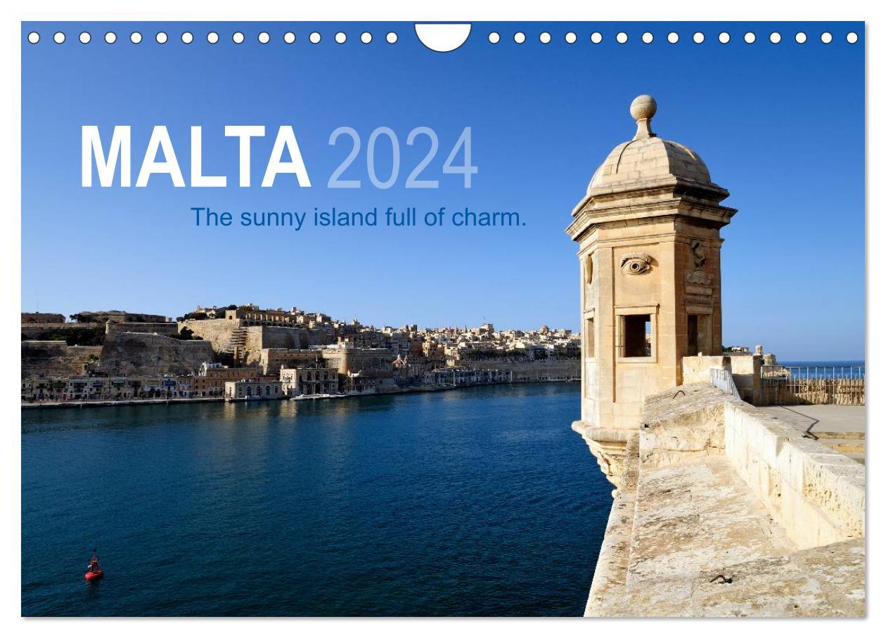 Malta. The sunny island full of charm. (Wall Calendar 2024 DIN A4 landscape) CALVENDO 12 Month Wall Calendar