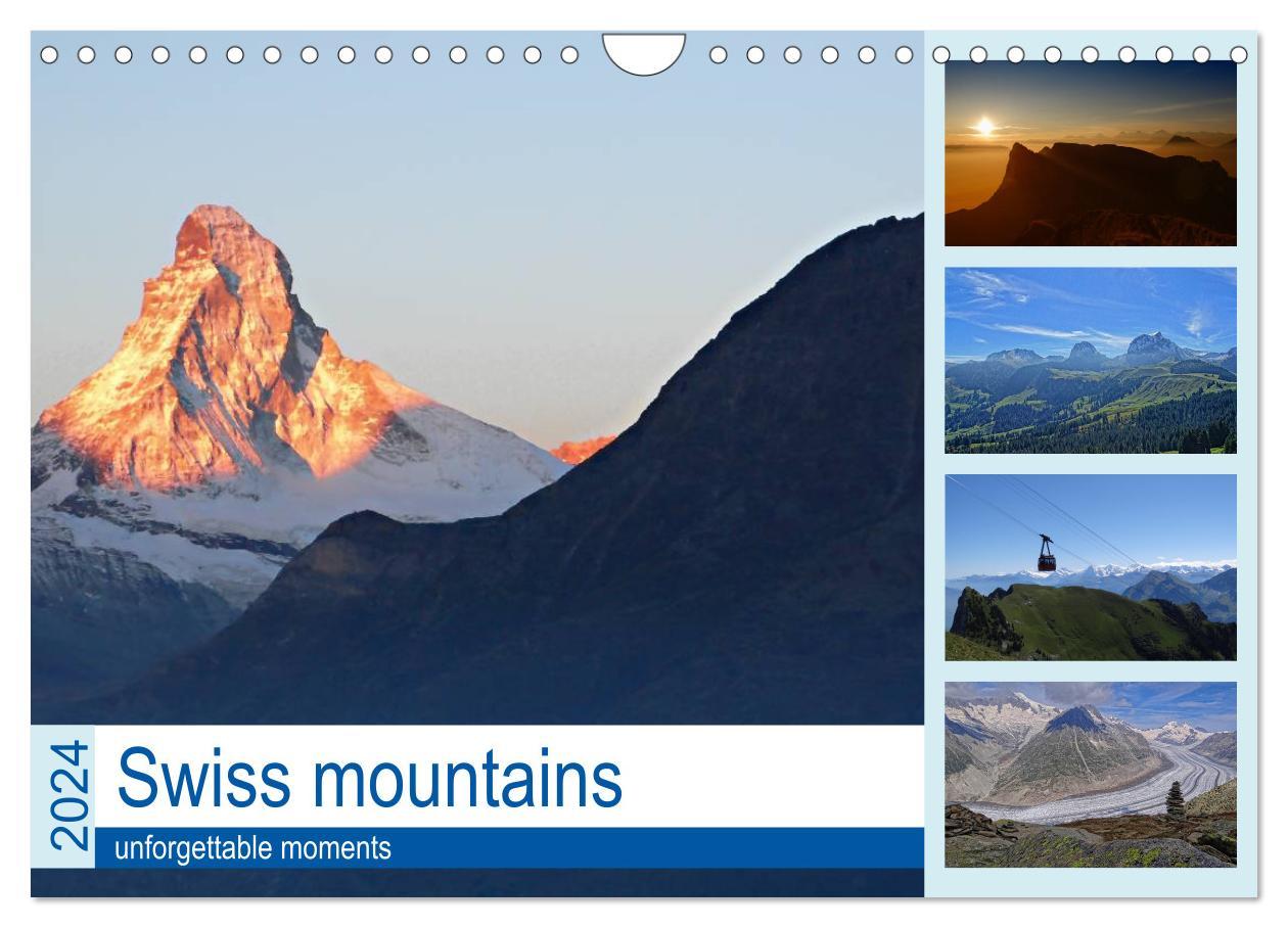 Swiss mountains unforgettable moments (Wall Calendar 2024 DIN A4 landscape) CALVENDO 12 Month Wall Calendar