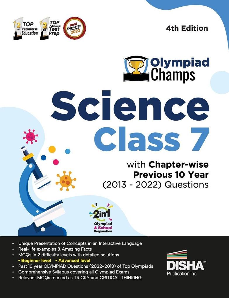 Olympiad Champs Science Class 7 with Chapter-wise Previous 10 Year (2013 - 2022) Questions 4th Edition | Complete Prep Guide with Theory PYQs Past & Practice Exercise |