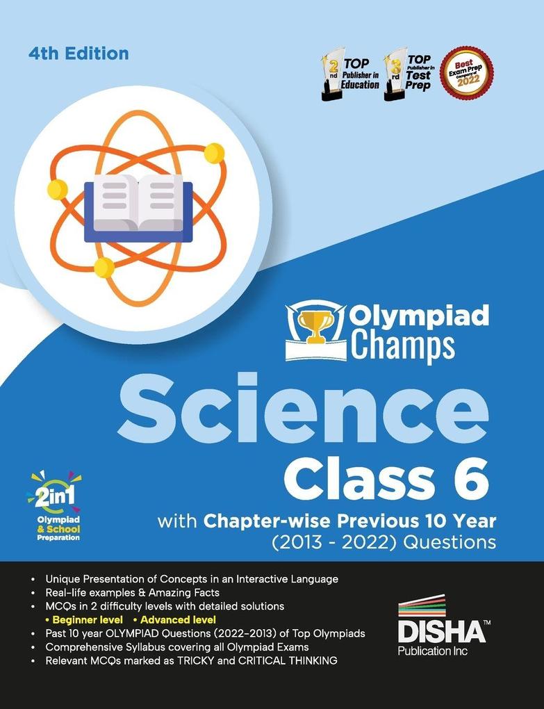 Olympiad Champs Science Class 6 with Chapter-wise Previous 10 Year (2013 - 2022) Questions 4th Edition | Complete Prep Guide with Theory PYQs Past & Practice Exercise |