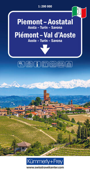 Piemont - Aostatal Nr. 01 Regionalstrassenkarte 1:200‘000