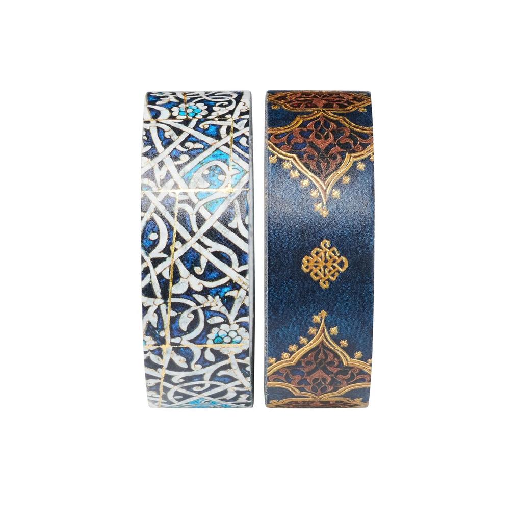 Paperblanks Granada Turquoise/Safavid Indigo Pack of 2 Rolls of Washi Tape