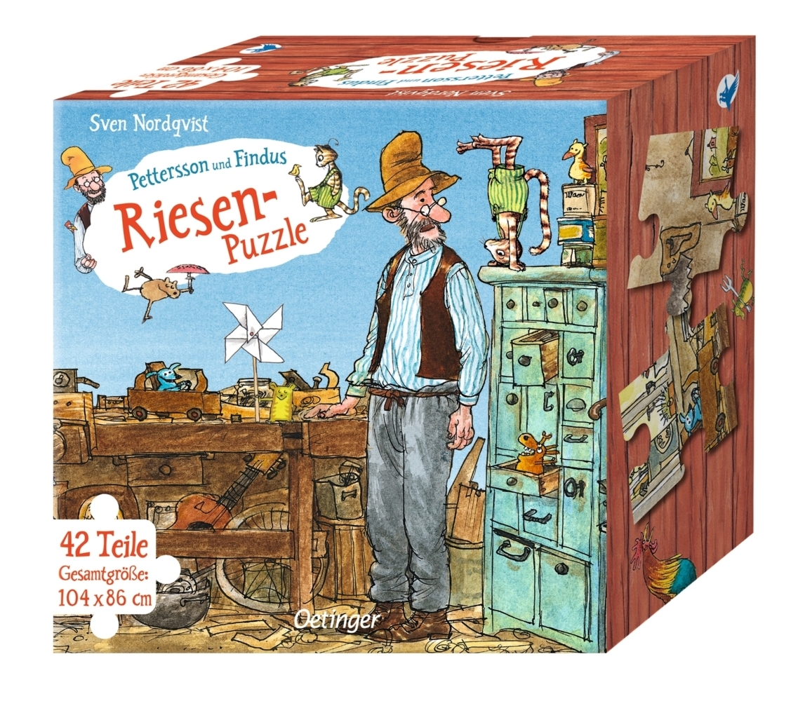 Pettersson und Findus. Riesen-Puzzle. Petterssons Tischlerschuppen. 42 Teile Gesamtgröße 104 x 86 cm