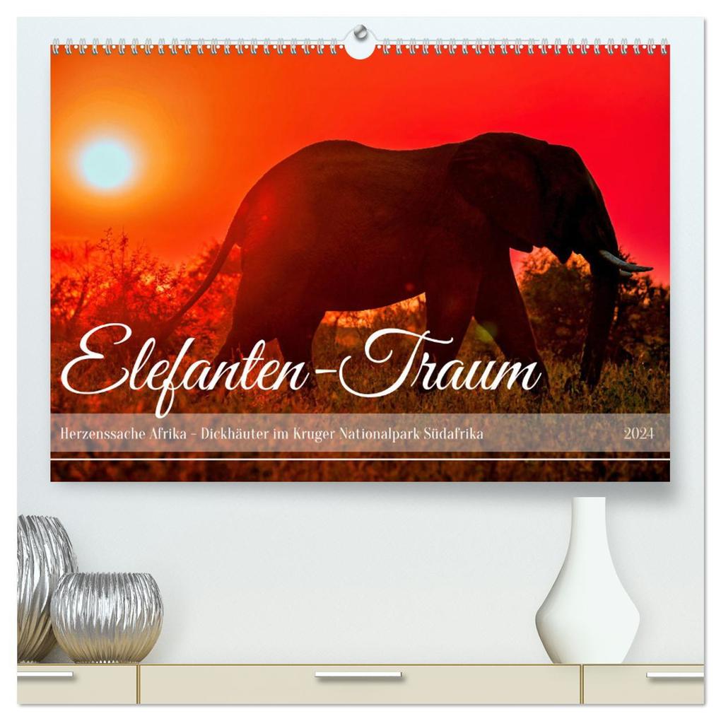 Elefanten-Traum - Herzenssache Afrika (hochwertiger Premium Wandkalender 2024 DIN A2 quer) Kunstdruck in Hochglanz