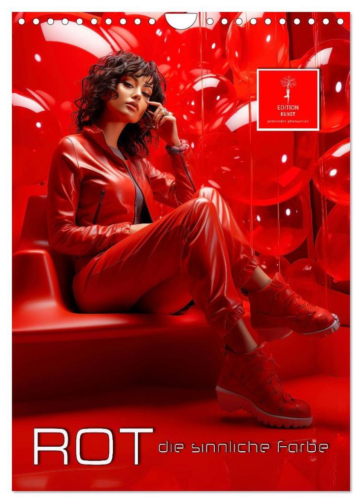 Rot die sinnliche Farbe (Wandkalender 2024 DIN A4 hoch) CALVENDO Monatskalender