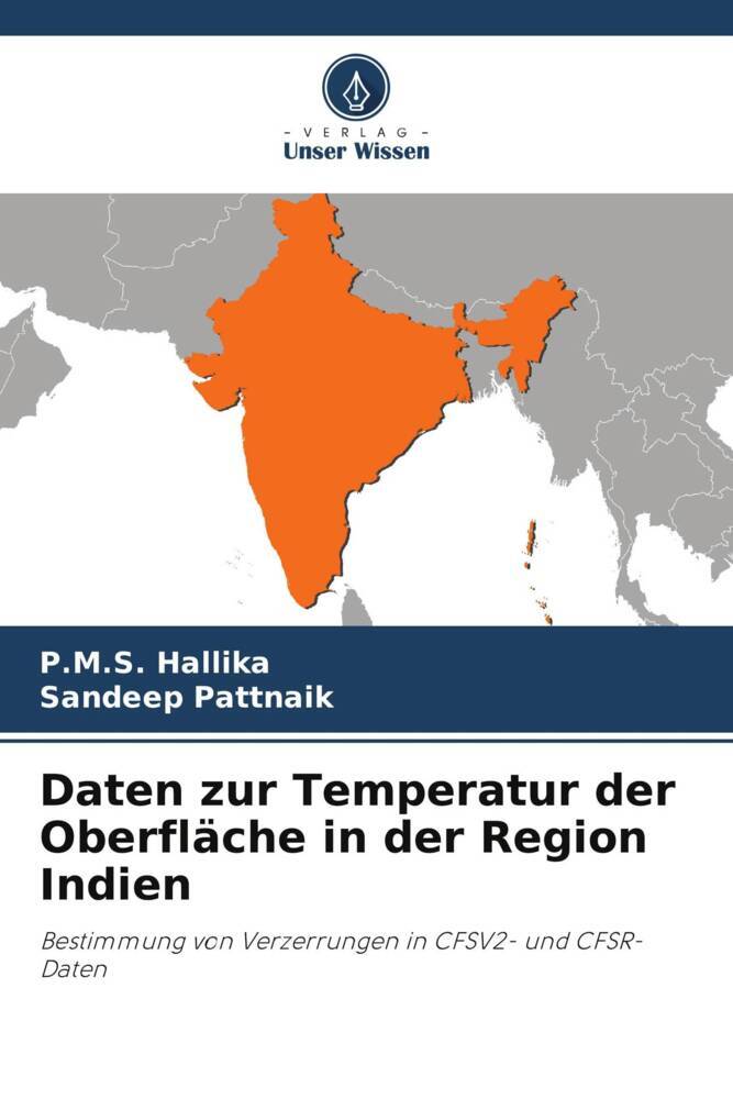 Daten zur Temperatur der Oberfläche in der Region Indien