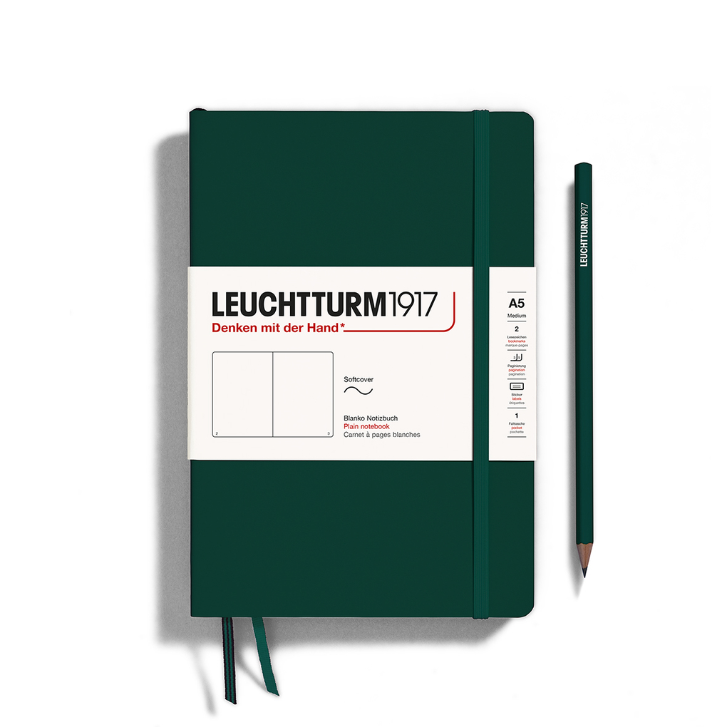 Notizbuch Medium (A5) Softcover 123 nummerierte Seiten Forest Green blanko